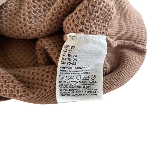 H&M Girls Light Brown Waffle Knit Cardigan - 18-24 Months - Picture 5 of 6